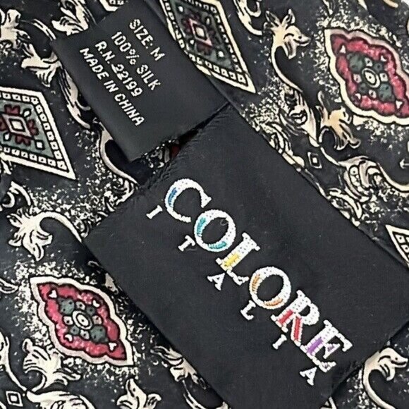 Colore Italia Silk Shirt, Short Sleeves, Hidden Buttons, Oversized Medium - Picture 9 of 10